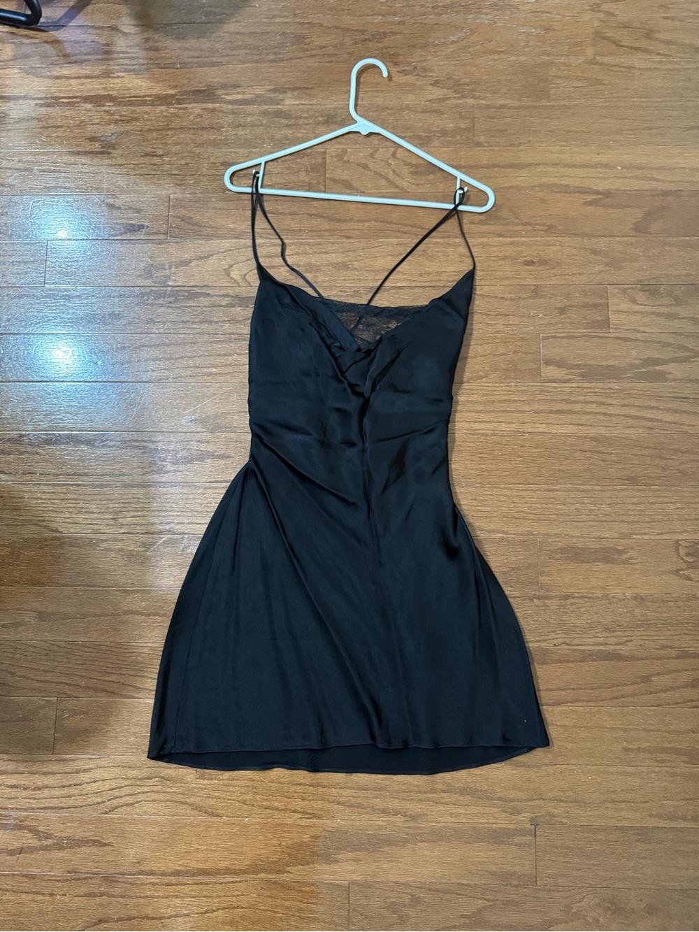 Zara Satin Mini Dress with Lace Front